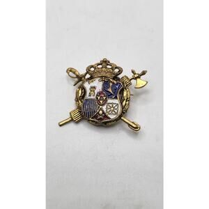 Vintage heraldic style brooch European or Military Motif